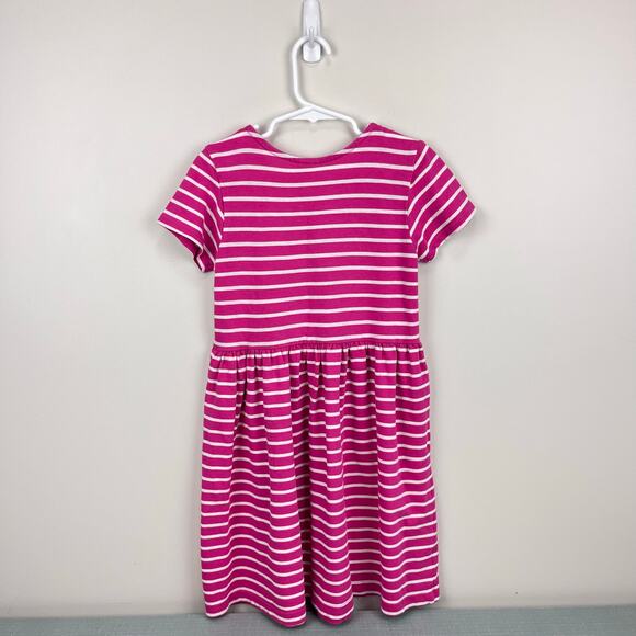 Hanna Andersson Stripe Jersey Dress Pink Peony 120 cm 6-7 - Picture 5 of 5